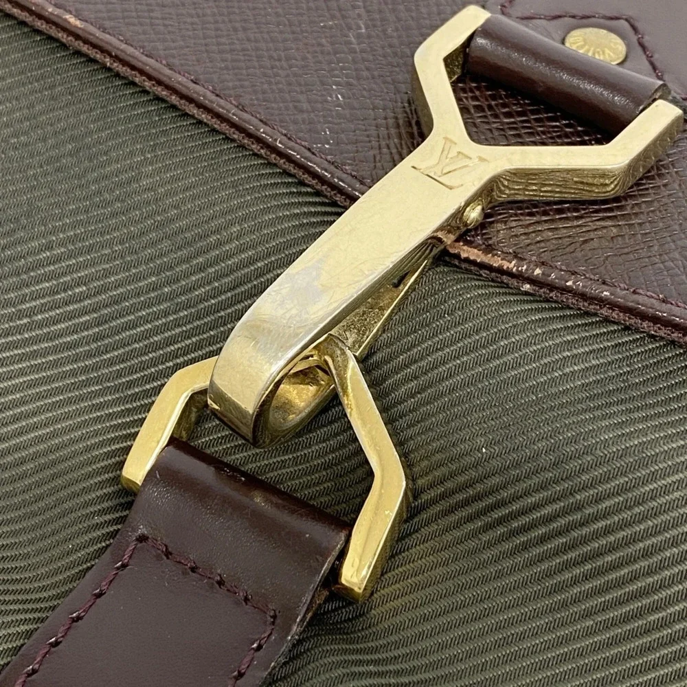 Louis Vuitton Brown and Olive Green Canvas Messenger Bag